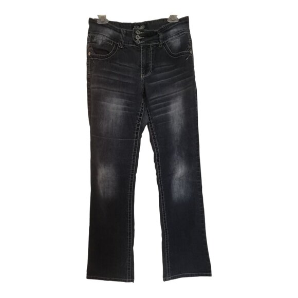 Angels Indigo Blue Stretchy Boot Cut Jeans 8 - Picture 1 of 6